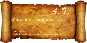 Adamecz Taddeus névjegykártya